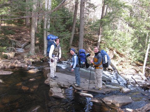 Austin, Steph and Tim at the second creek crossing