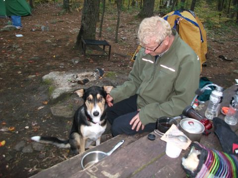 Jessie - K/W backcountry's new dog. We aren't sure who this guy Ed is ... he says HE owns the dog.