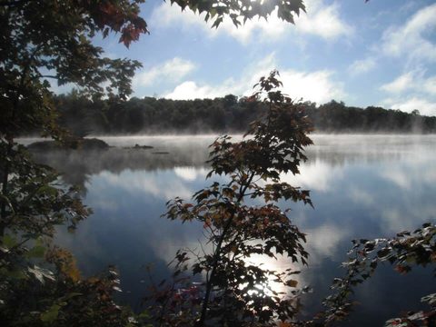 Beautiful morning fog coming off the lake