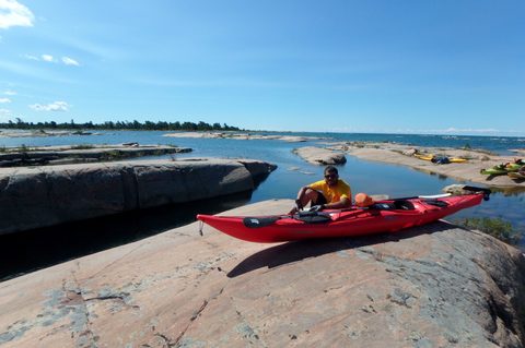 Photo from Paddling Painted - Kayaking out of Bayfield Inlet.