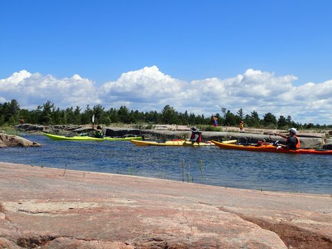 Photo from Paddling Painted - Kayaking out of Bayfield Inlet.
