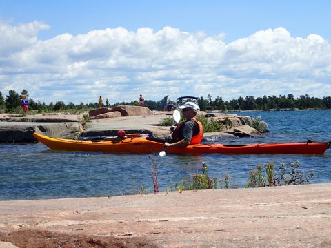 Photo from Paddling Painted - Kayaking out of Bayfield Inlet.