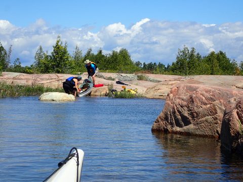 Photo from Paddling Painted - Kayaking out of Bayfield Inlet.