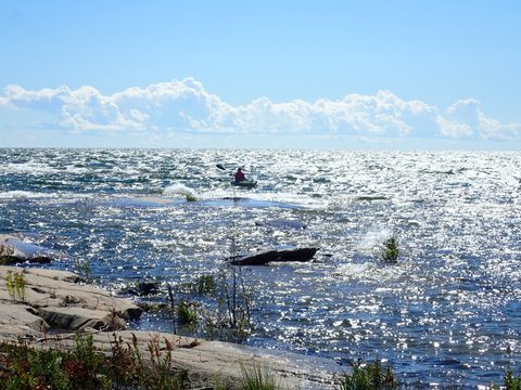 Photo from Paddling Painted - Kayaking out of Bayfield Inlet.
