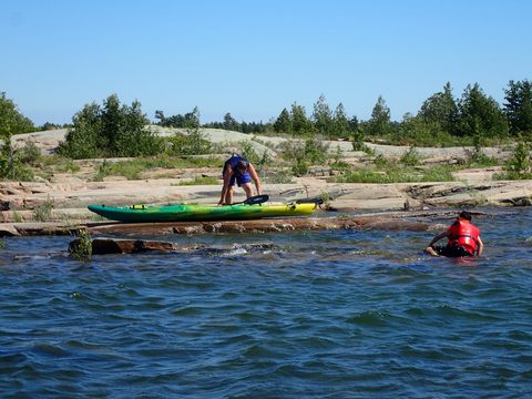 Photo from Paddling Painted - Kayaking out of Bayfield Inlet.