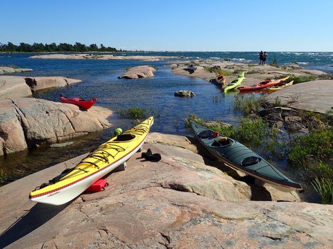 Photo from Paddling Painted - Kayaking out of Bayfield Inlet.