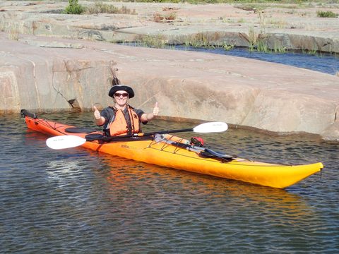 Photo from Paddling Painted - Kayaking out of Bayfield Inlet.