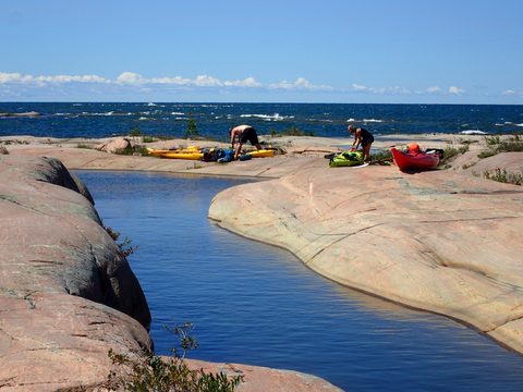 Photo from Paddling Painted - Kayaking out of Bayfield Inlet.