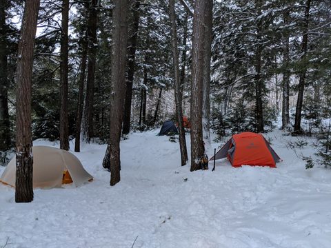 Photo from New Moon Snowshoeing, Guskewau Lake, Algonquin
