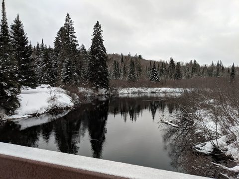 Photo from New Moon Snowshoeing, Guskewau Lake, Algonquin