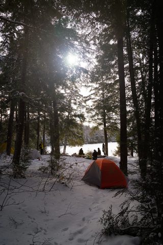 Photo from New Moon Snowshoeing, Guskewau Lake, Algonquin