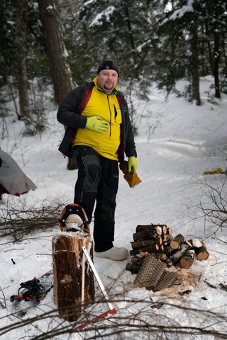 Photo from New Moon Snowshoeing, Guskewau Lake, Algonquin