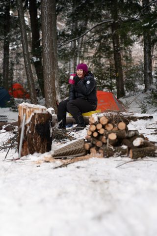 Photo from New Moon Snowshoeing, Guskewau Lake, Algonquin
