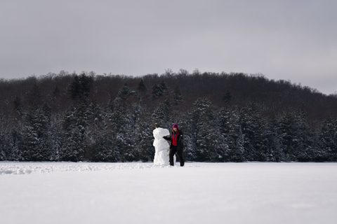 Photo from New Moon Snowshoeing, Guskewau Lake, Algonquin