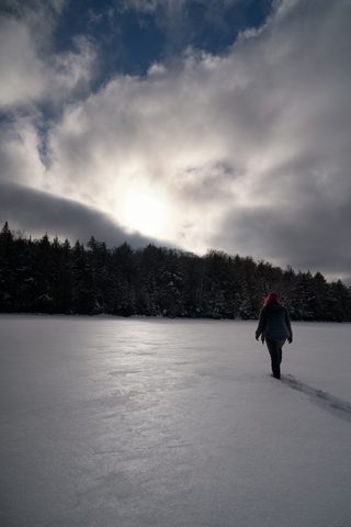 Photo from New Moon Snowshoeing, Guskewau Lake, Algonquin