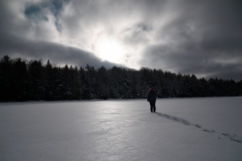 Photo from New Moon Snowshoeing, Guskewau Lake, Algonquin