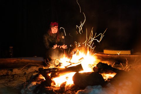 Photo from New Moon Snowshoeing, Guskewau Lake, Algonquin