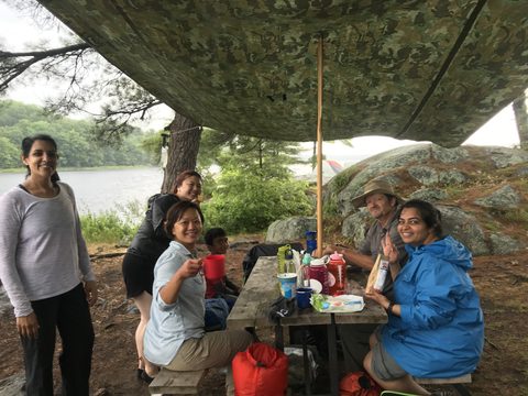 All smiles in spite of the pouring rain