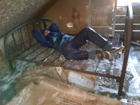 we found this hobo living in the house......get a job!