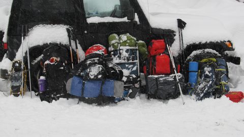Photo from Reimagining Beringia, mode of travel? Ice age.