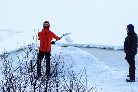 Photo from Reimagining Beringia, mode of travel? Ice age.